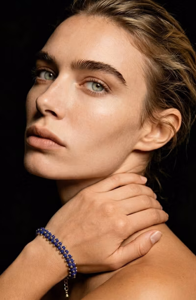 Gia - Boucles d'oreilles (Or / Bleu)