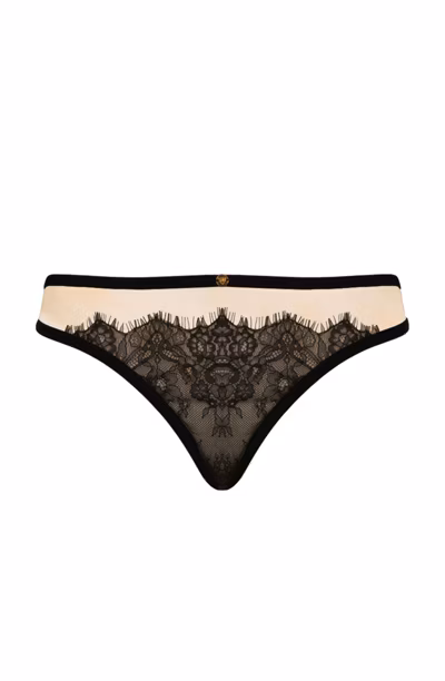 Chantal - String - XXL-XXXL (Nude/Noir)
