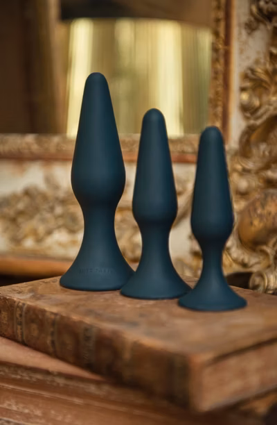 Trinity - Set de 3 plugs anaux à ventouse (Lagon noire)