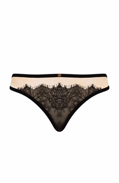 Chantal - String - XXL-XXXL (Nude/Noir)
