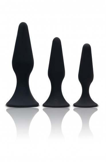 Trinity - Set de 3 plugs anaux à ventouse (Lagon noir)